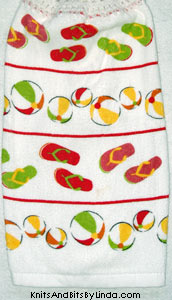 flip flops and beach balls kitchen hand towel