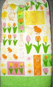 bunnies & chicks Easter hand towel