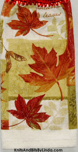 autumn leaves 6 hanging hand towel