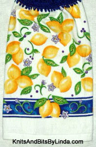 lots of lemons hanging hand towel