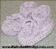 powder lilac baby booties