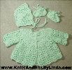 mint green baby sweater set