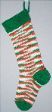 Multi Christmas Stocking with green trim