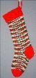 Multi Christmas Stocking with red trim