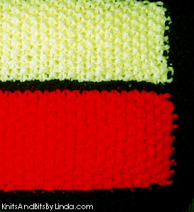 close up of stripe 3 moss stitch throw