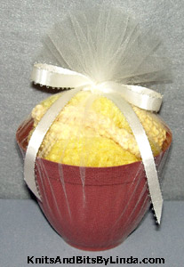 shaded yellows kitchen scrubbie gift basket