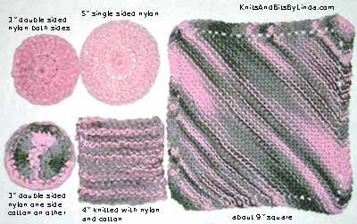 camouflage pink cotton yarn scrubbie set contents