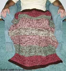 Stripe 1 Moss Stitch Lap Throw