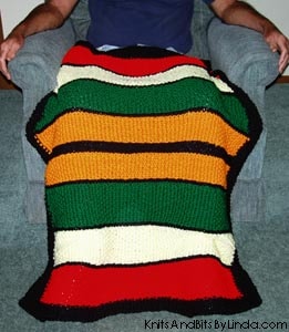 Stripe 3 Moss Stitch Lap Throw