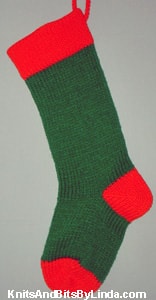CS - CA — Christmas Stocking — green with red cuff