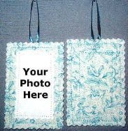 Blue poinsettias fabric ornament