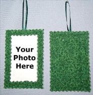 Green poinsettias fabric ornament