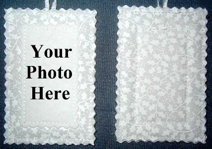 White holly leaves fabric ornament
