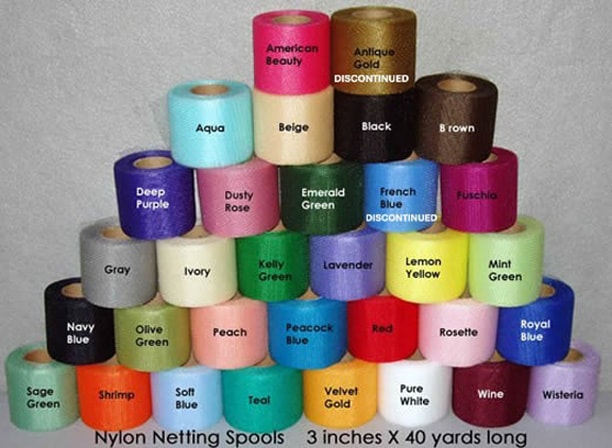 Nylon netting spools color display