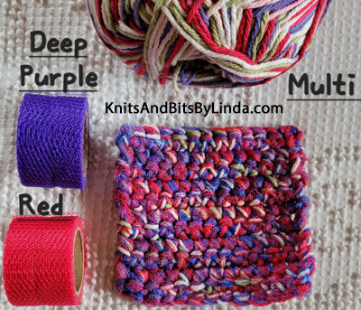 Scrubbie dish cloth purple and red