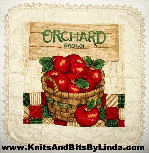 apple basket dish cloth