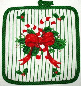 Candy Canes Pot Holder