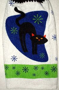 Halloween Black Cat Kitchen Hand Towel