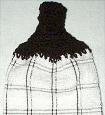 Black plaid with white top hand towel