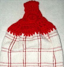 Red Plaid with red top hand towel