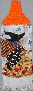 Patchwork witch Halloween hanging kitchen towel