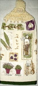 kitchen hand towels with herbs and spices print