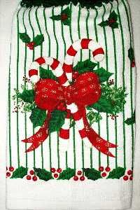 Candy Canes hanging hand towel