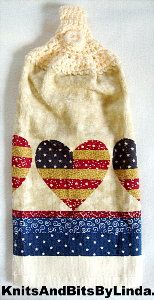 Americana Hearts hand towel