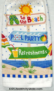 beach signpost hand towel
