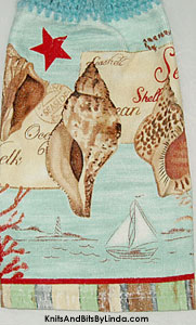 sea shells hanging kitchen hand towel