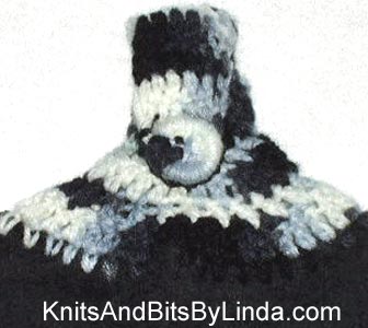 black hand towel with Zebra yarn top