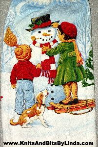 Lets build a snowman hanging hand towel