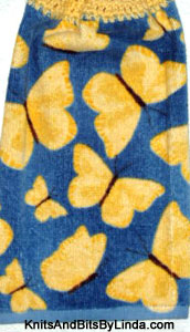 Golden yellow butterflies on white background  Kitchen Hand Towel