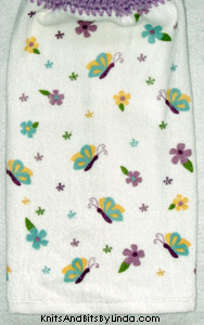 small butterflies and flowers on kitchen towel