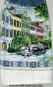 charleston sc rainbow row kitchen towel