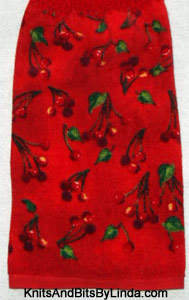 red cherries hanging hand towel