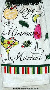 holiday drinks hanging kitchen hand towel