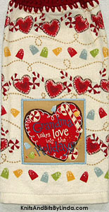 grandma bakes love hanging kitchen hand towel