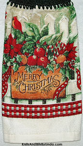 Merry Christmas basket hanging hand towel