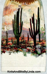 desert sunset hanging kitchen hand towel