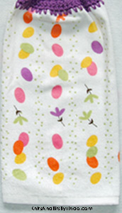 easter bunnies applique on hanging hand towel