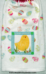 easter chick hand towel