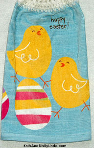 chicks and eggs 5 hanging kitchen hand towel for Easter