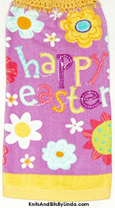 happy easter hanging kitchen hand towel