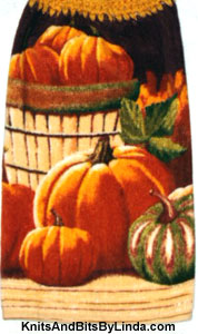 pumpkin basket hanging kitchen hand towel