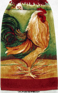 farmland rooster 2 kitchen hand towel