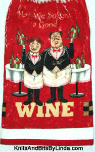 a good wine  hanging hand towel