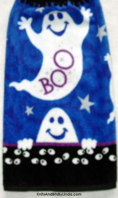 boo ghost halloween hanging hand towel