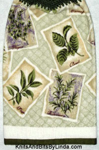  herbs on a kitchen hand towel