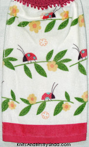 ladybugs hanging hand towel